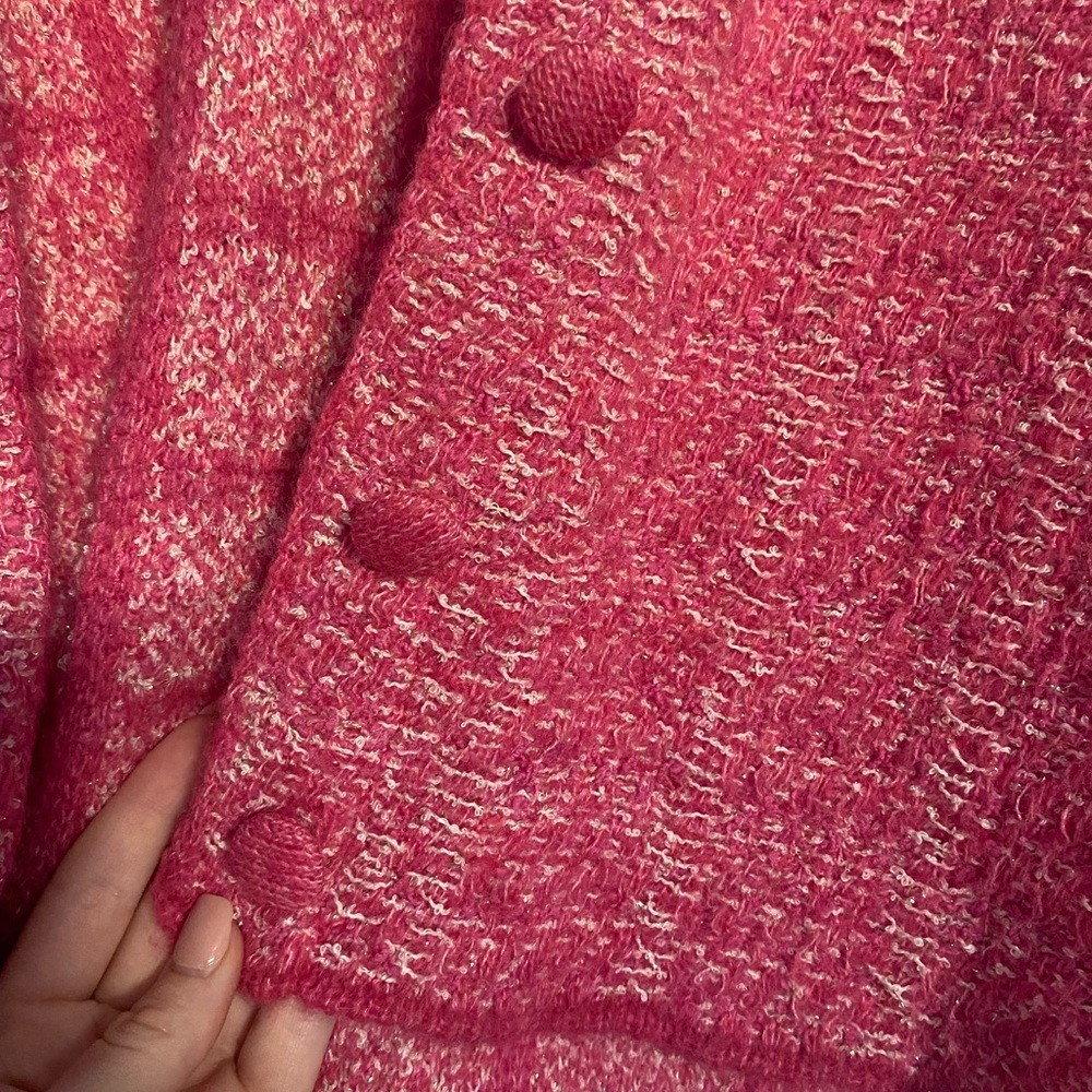 Bubble gum pink skirt and sweater set! Tweed. Very light weight - Picture 2 of 3